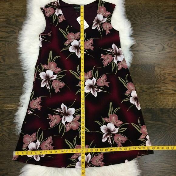 NWT Connected Apparel Pull-on Purple Jersey Floral A-line Trapeze Dress Size 8 - Picture 11 of 11